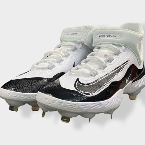 Nike Alpha Huarache Elite 4 Mid Mens Black Baseball Cleats FD2744-101 size 8 New - Picture 4 of 11